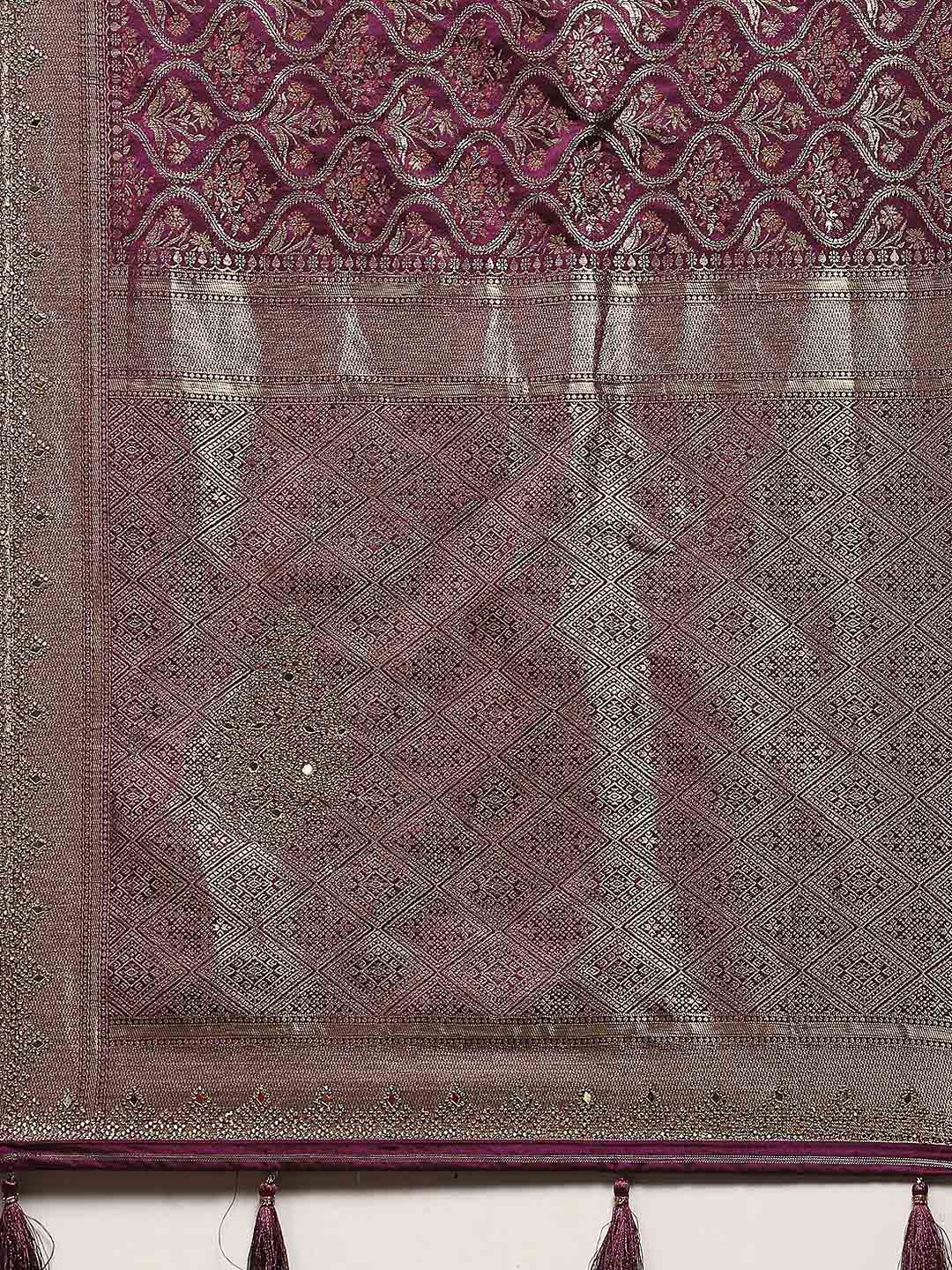 Woven Design Satin Saree