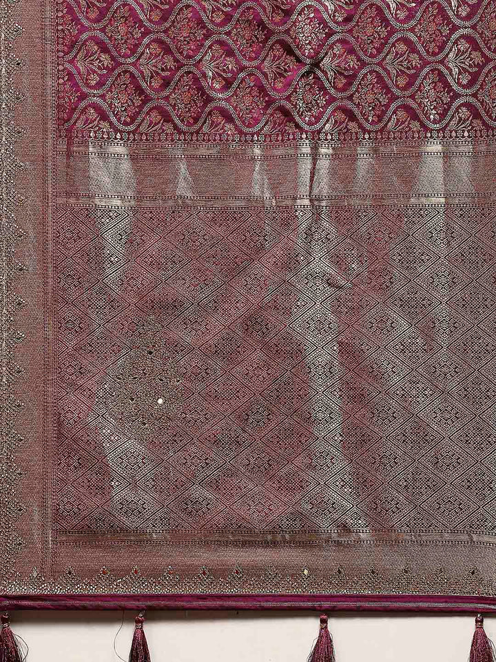 Woven Design Satin Saree