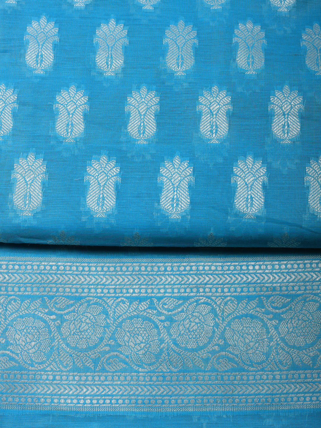 Woven Design Chanderi Unstitched Suit With Pant &amp; Dupatta