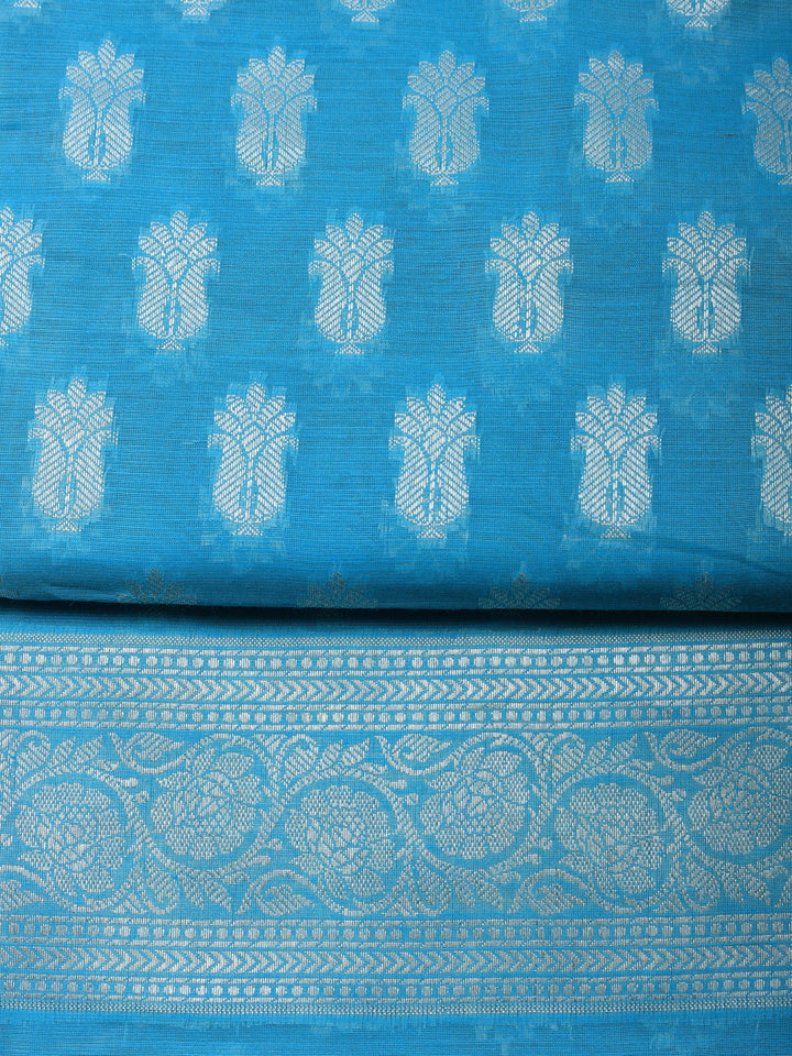 Woven Design Chanderi Unstitched Suit With Pant &amp; Dupatta