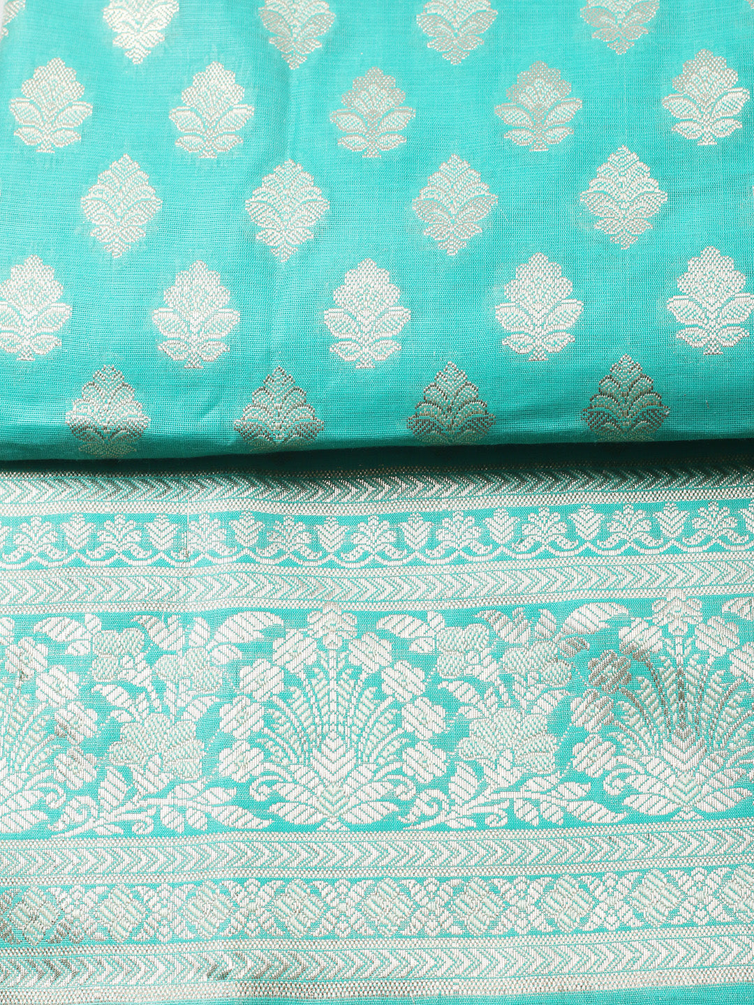 Woven Design Chanderi Unstitched Suit With Pant &amp; Dupatta