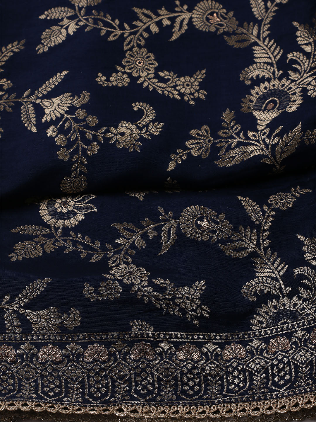Woven Design Chanderi Unstitched Suit With Dupatta