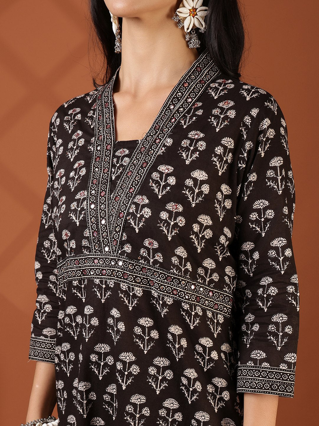 Printed Cotton Blend Kurta With Pant &amp; Dupatta