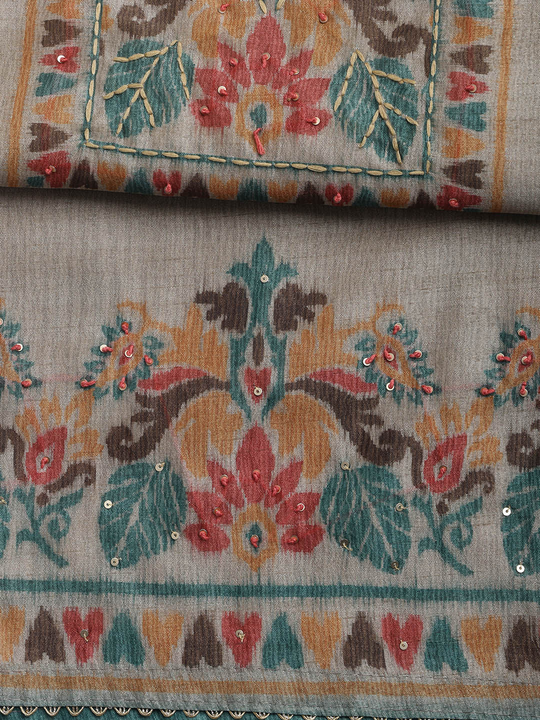 Woven Chanderi Unstitched Suit With Dupatta