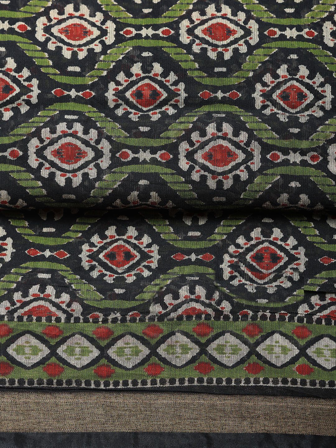 Printed Cotton Blend Unstitched Suit With Pant &amp; Dupatta