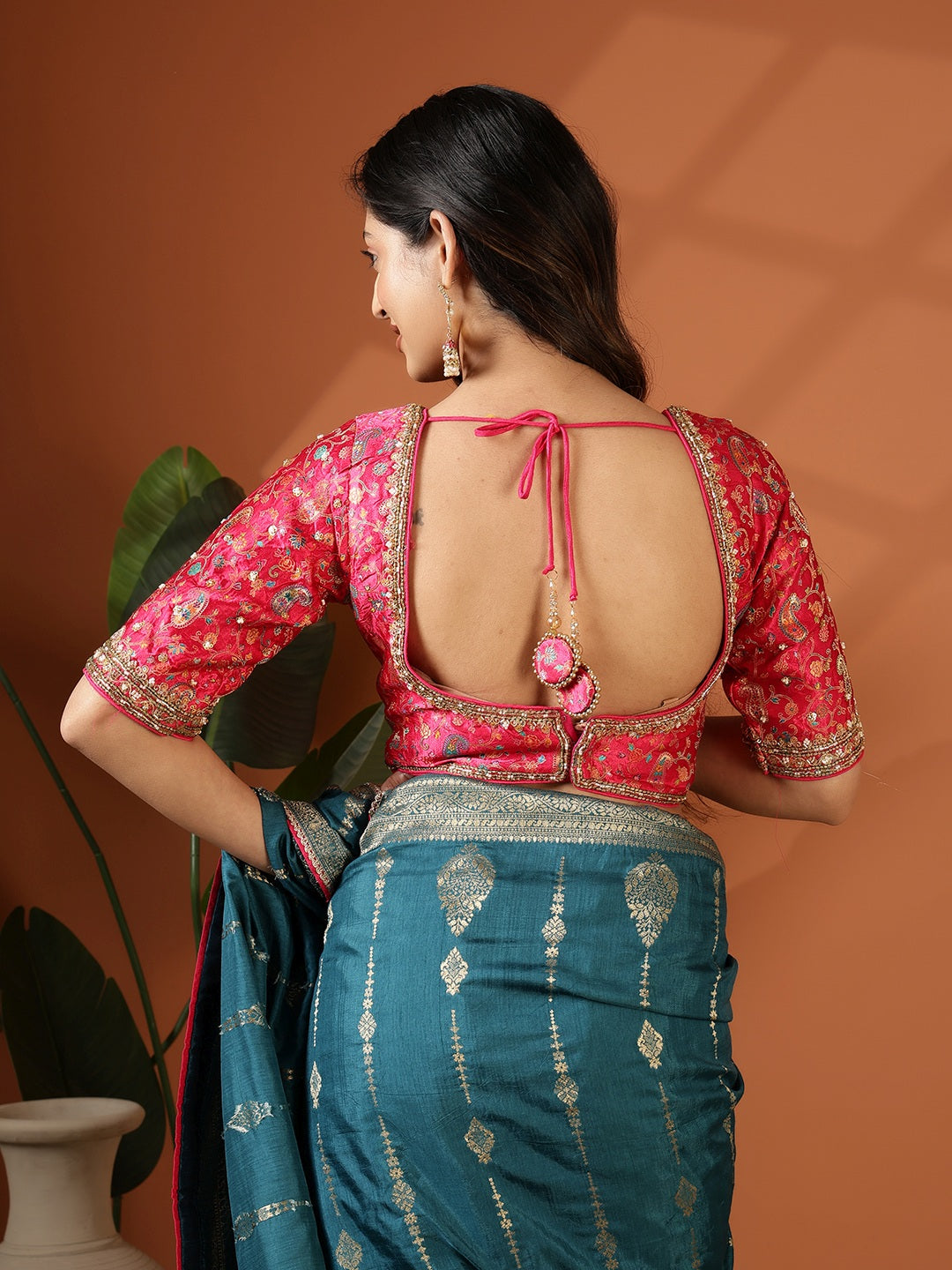 Embroidered Dola Silk Saree