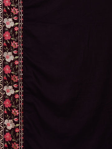 Embroidered Velvet Unstitched Suit Piece With Dupatta