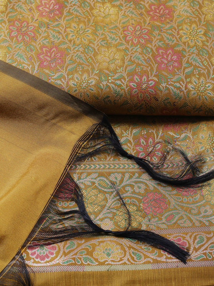 Woven Design Chanderi Unstitched Suit With Pant &amp; Dupatta
