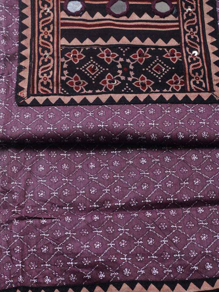 Printed Cotton Blend Unstitched Suit With Pant &amp; Dupatta