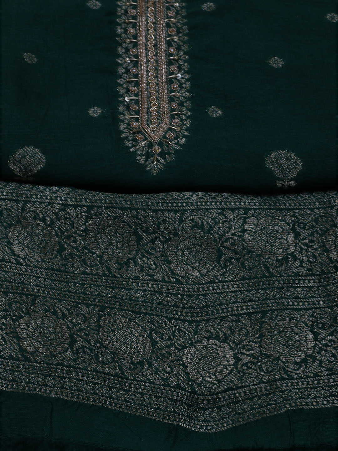 Kanjeevaram Chanderi Unstitched Suit With Dupatta