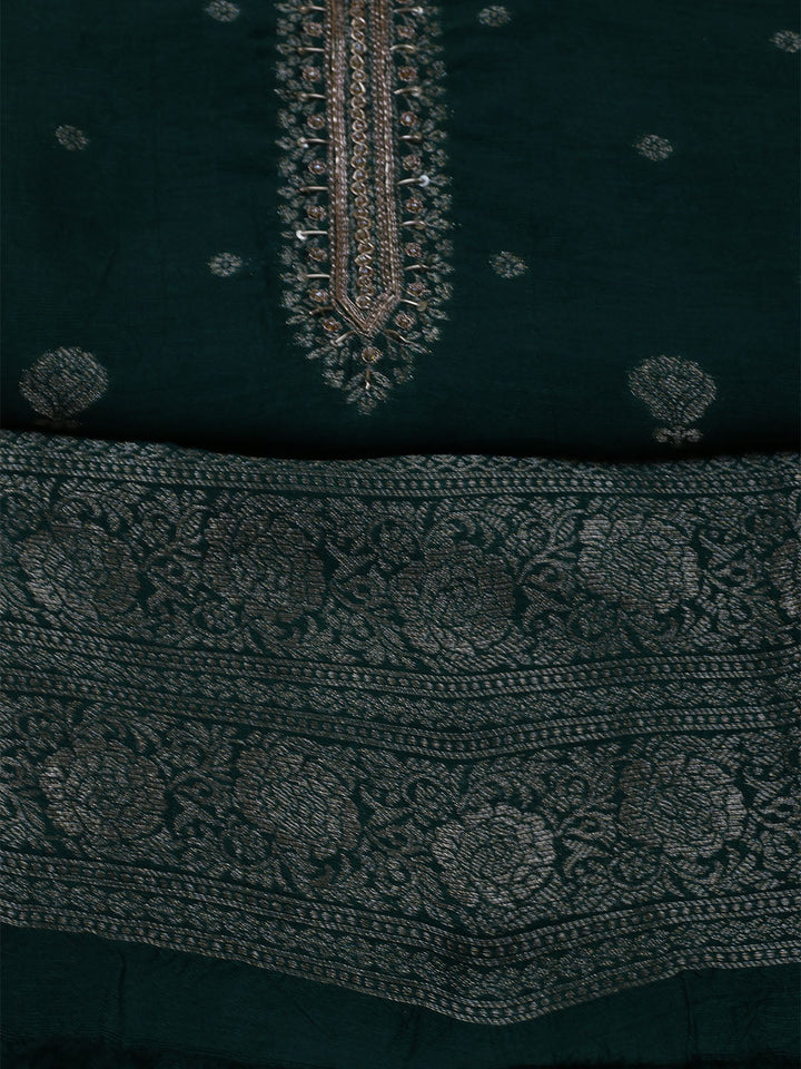 Kanjeevaram Chanderi Unstitched Suit With Dupatta