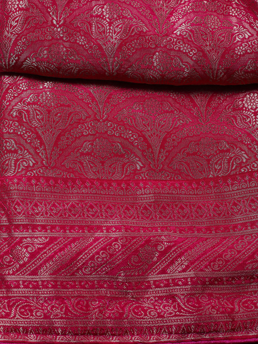 Woven Design Chanderi Unstitched Suit With Pant &amp; Dupatta