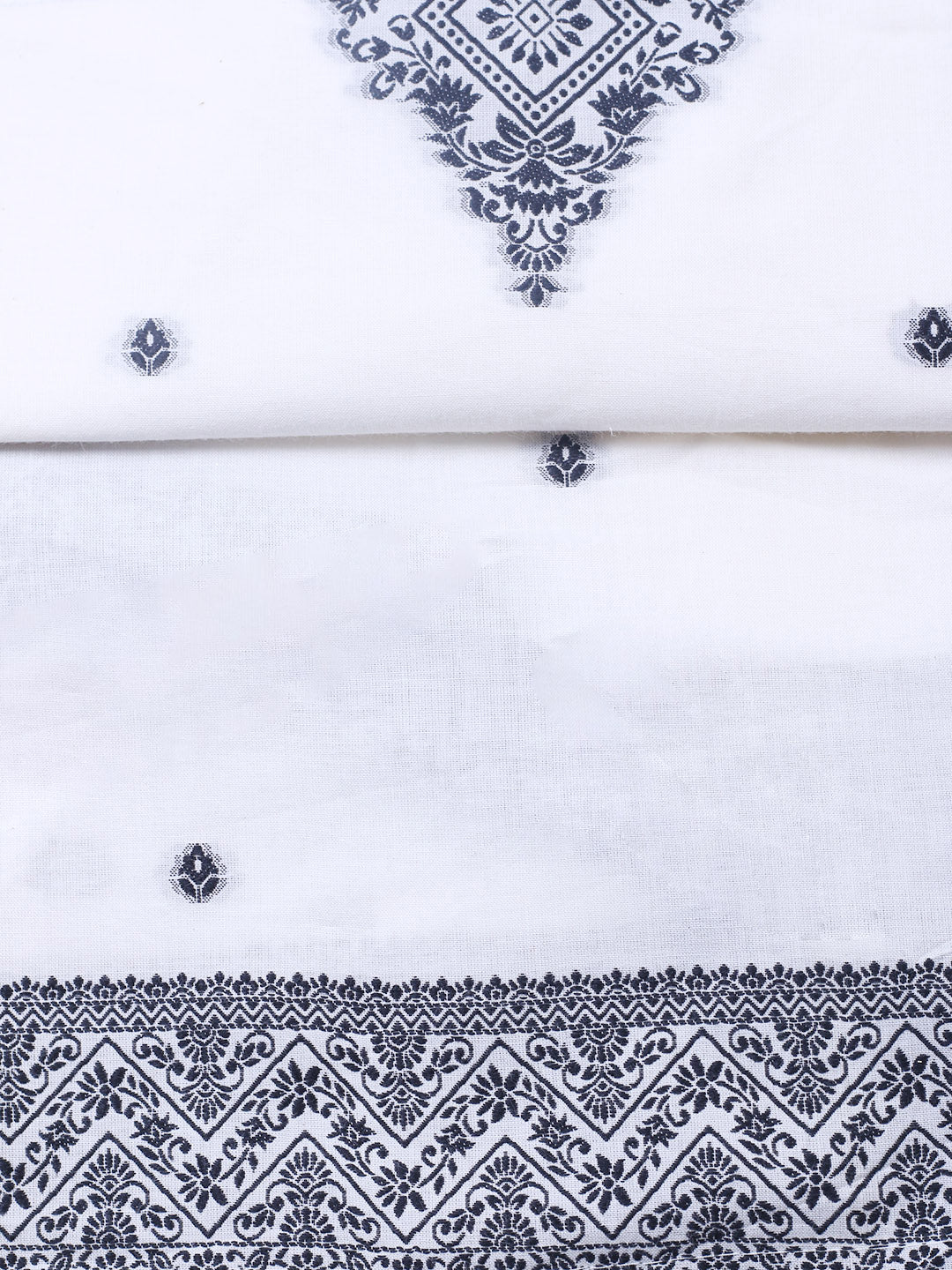 Woven Design Cotton Blend Unstitched Suit With Pant &amp; Dupatta