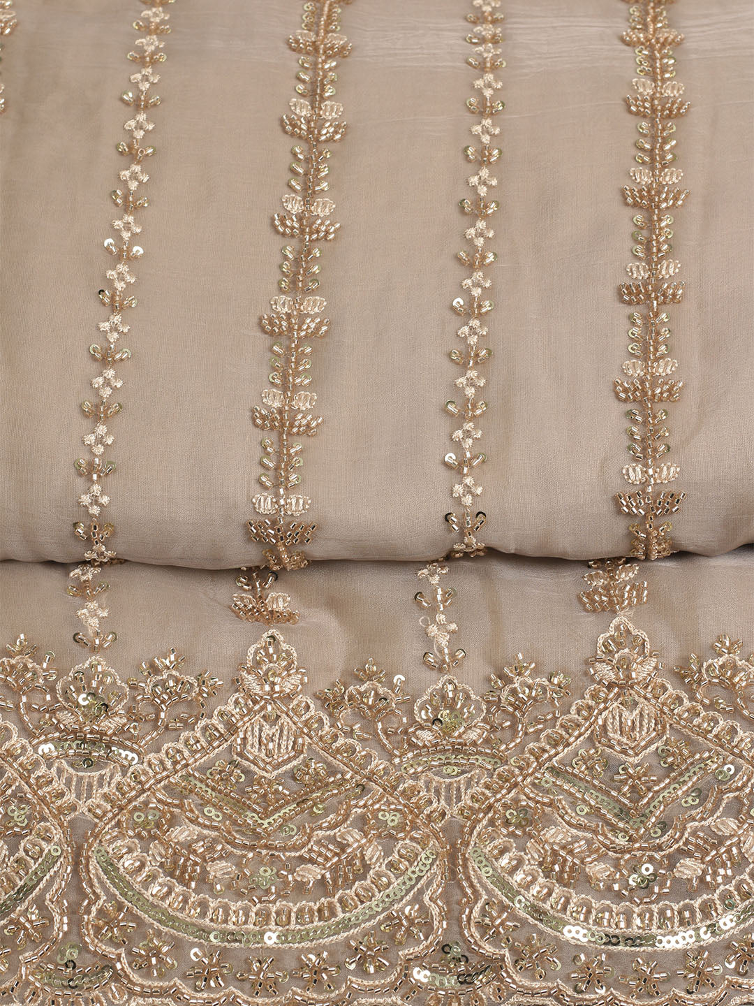 Embelished Organza Unstitched Suit With Dupatta