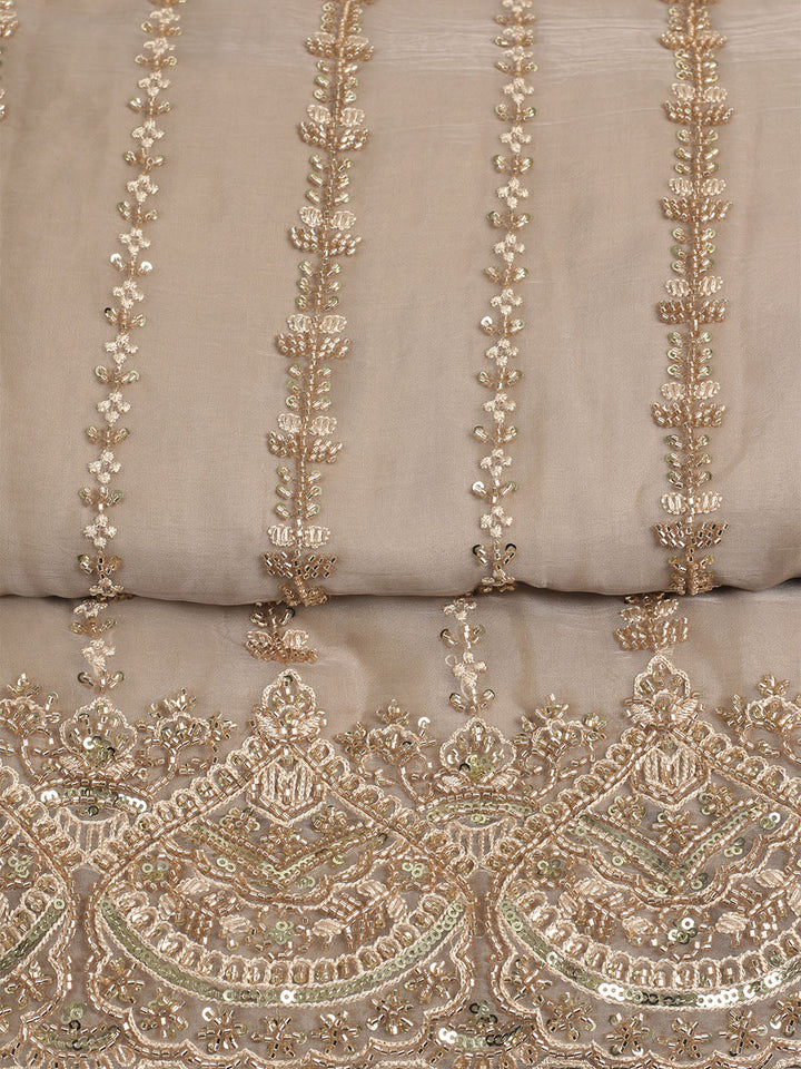 Embelished Organza Unstitched Suit With Dupatta