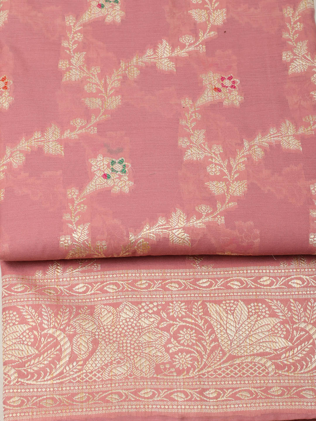 Woven Design Chanderi Unstitched Suit With Pant &amp; Dupatta