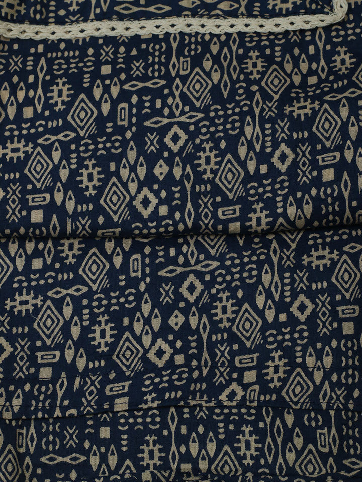 Printed Cotton Unstitched Kurta With Pant &amp; Dupatta