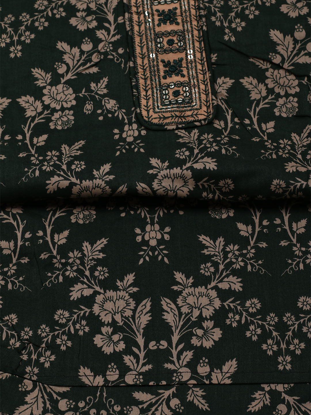 Printed Cotton Blend Unstitched Suit With Dupatta