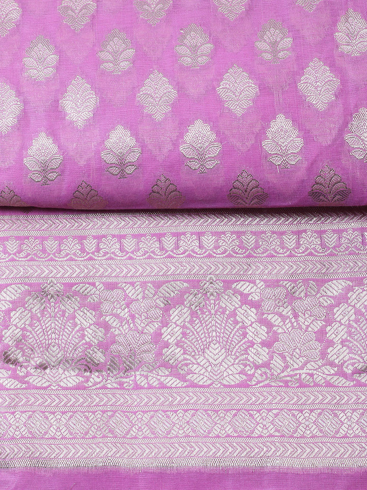 Woven Chanderi Unstitched Suit With Dupatta