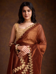 Stone Embroidery Tissue Saree