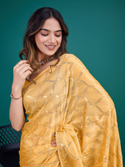 Sequins Embroidery Georgette Saree