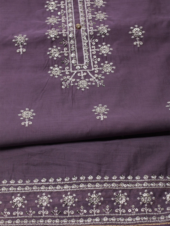 Embroidered Muslin Unstitched Kurta With Pant &amp; Dupatta