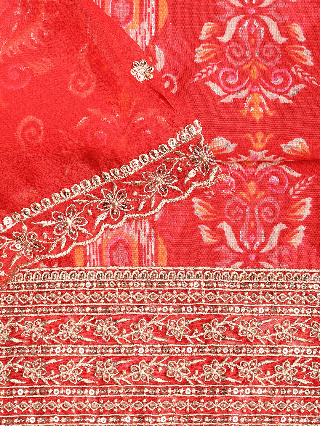 Embroidered Muslin Unstitched Suit With Dupatta