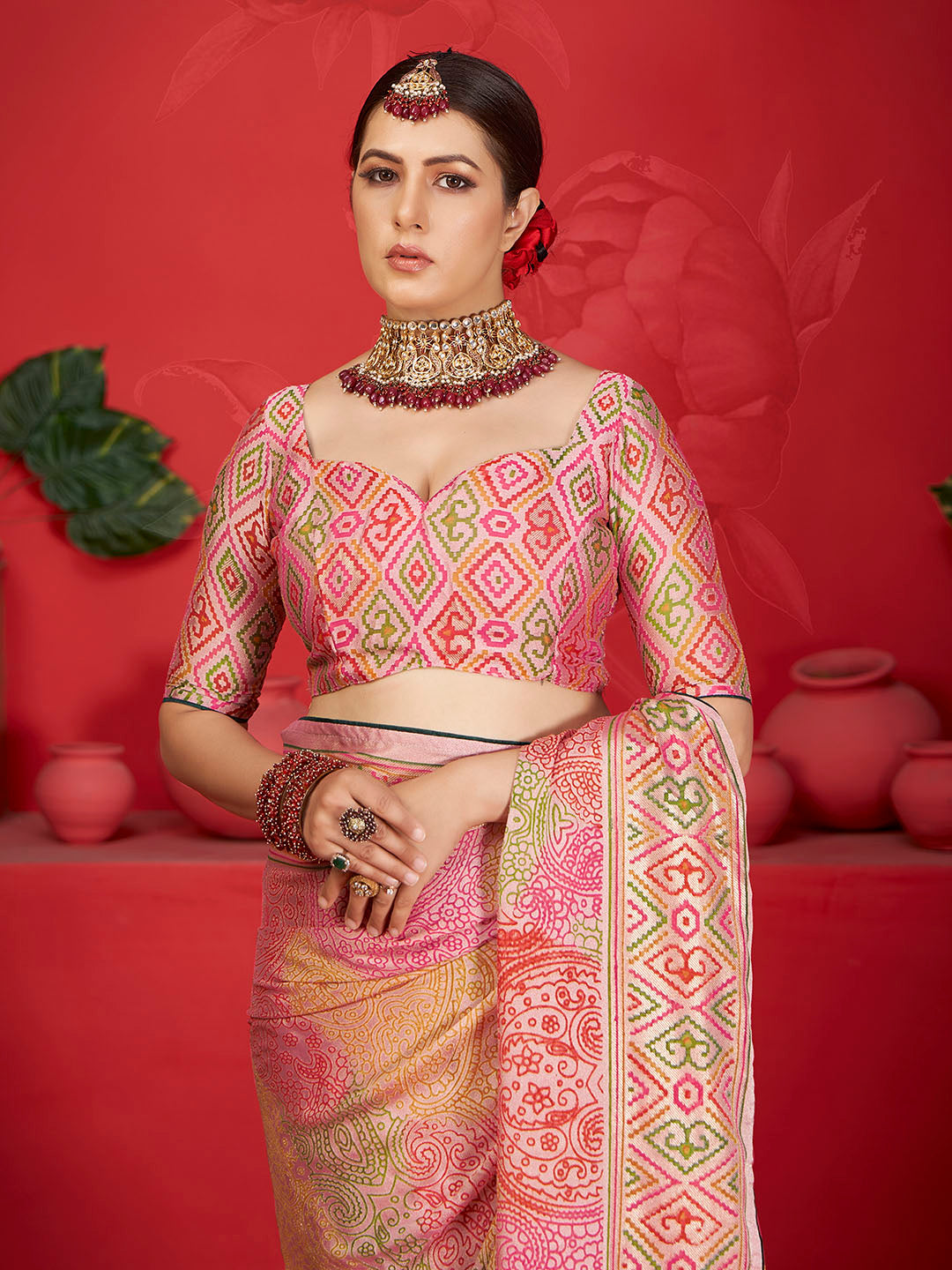 Abstract Printed Georgette Saree