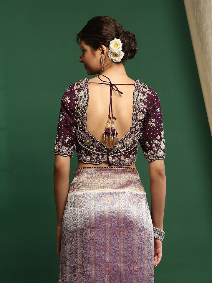 Embroidered Dola Silk Saree