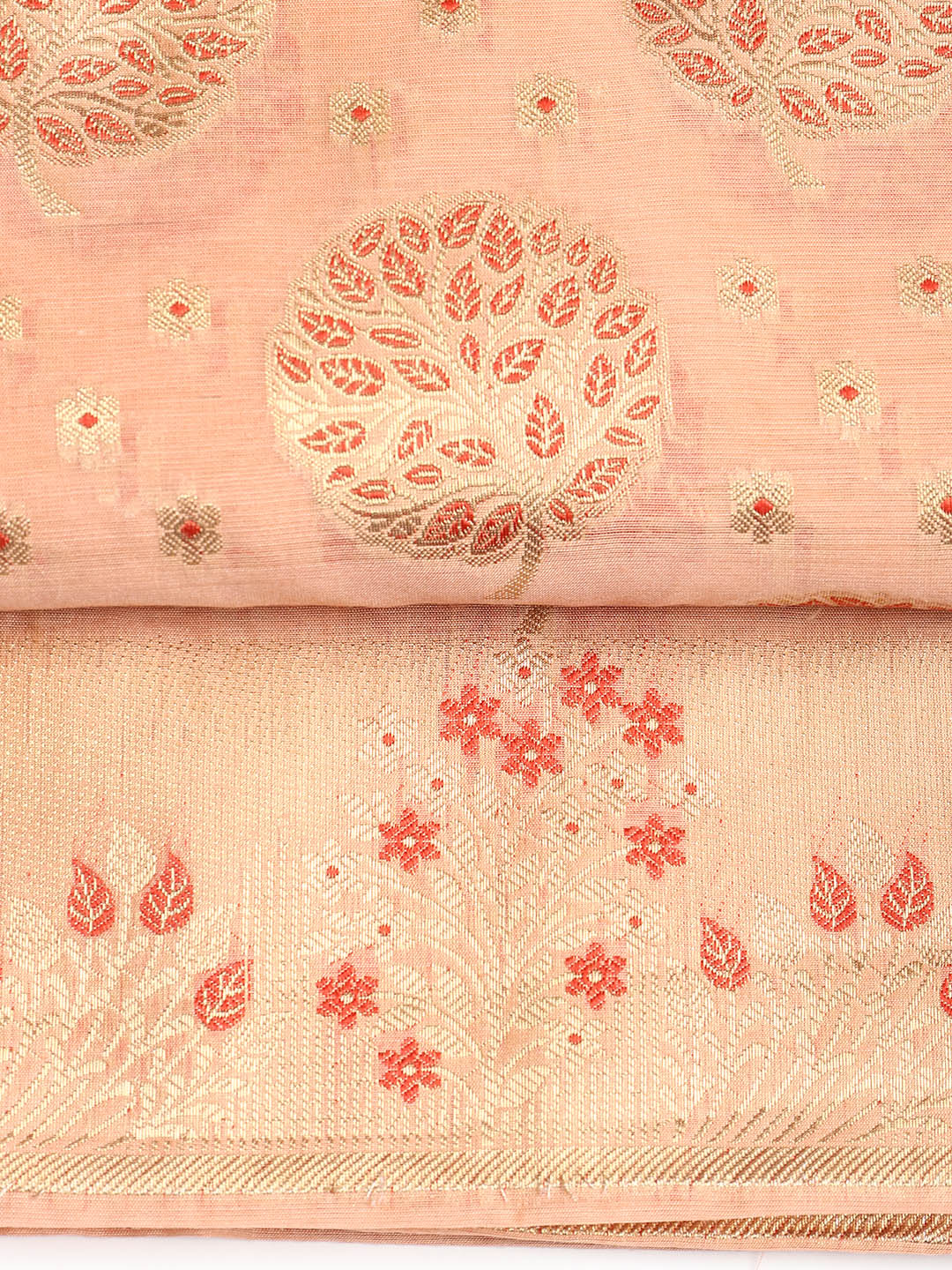 Woven Banarasi Chanderi Unstitched Suit With Dupatta
