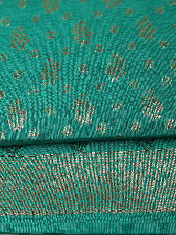 Woven Design Chanderi Unstitched Suit With Pant &amp; Dupatta