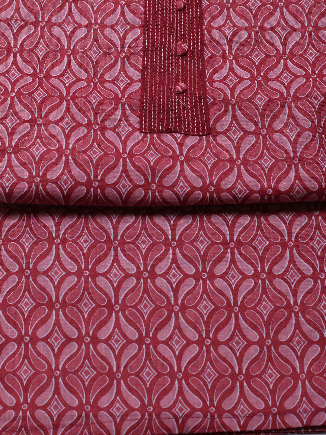 Printed Cotton Blend Unstitched Suit With Dupatta