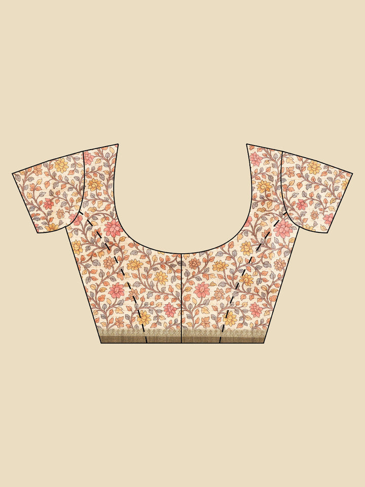 Printed Tussar Saree