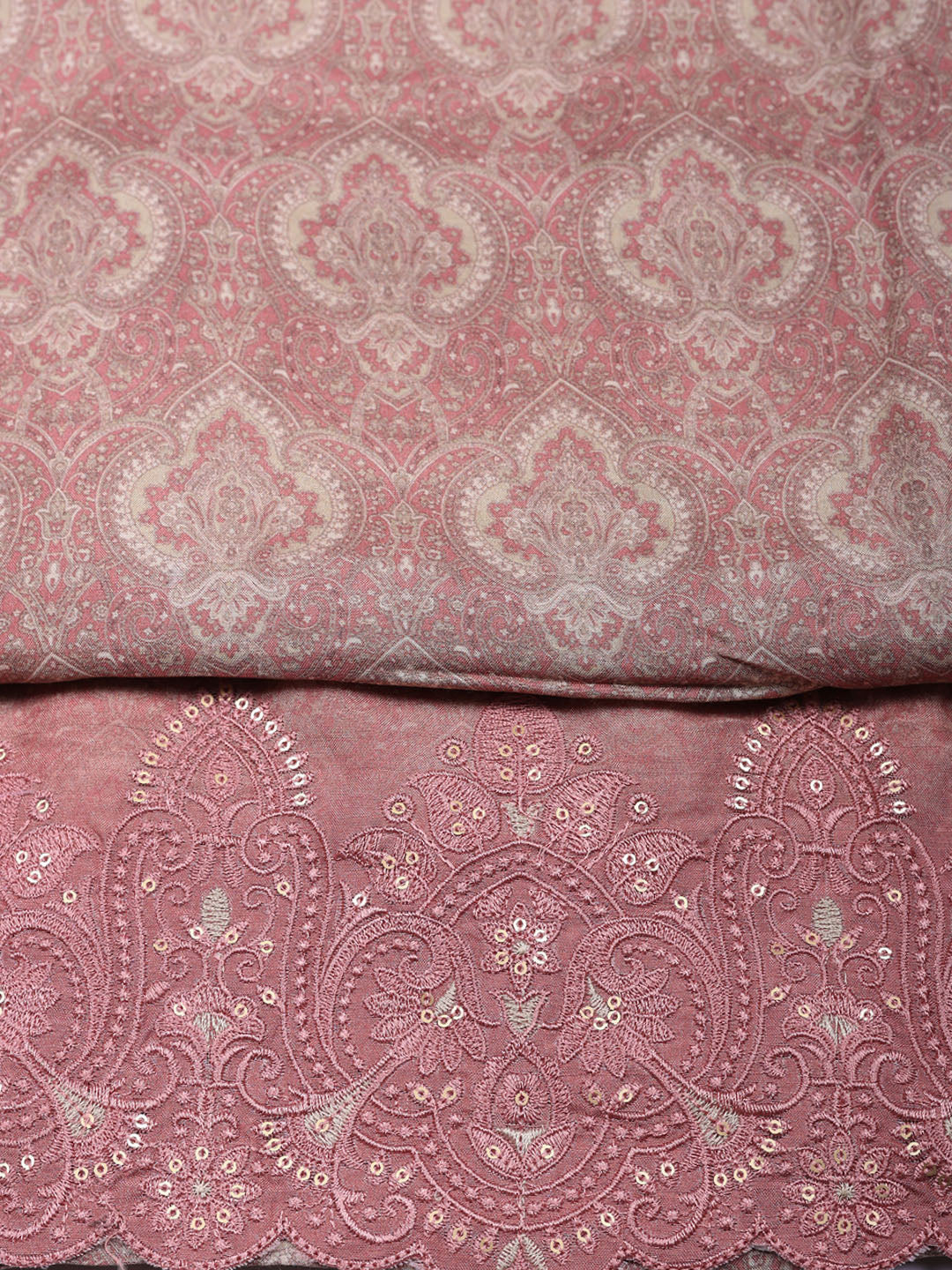 Embroidered Muslin Unstitched Suit With Pant &amp; Dupatta