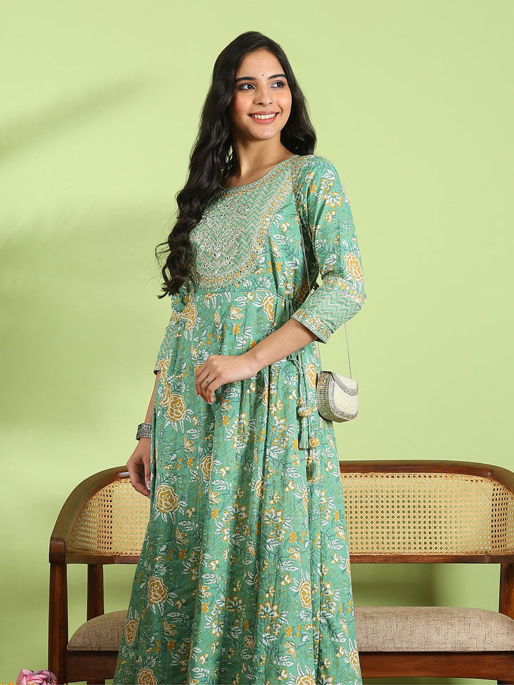 Printed Cotton Blend Kurta