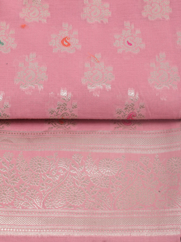 Woven Design Chanderi Unstitched Suit With Pant &amp; Dupatta