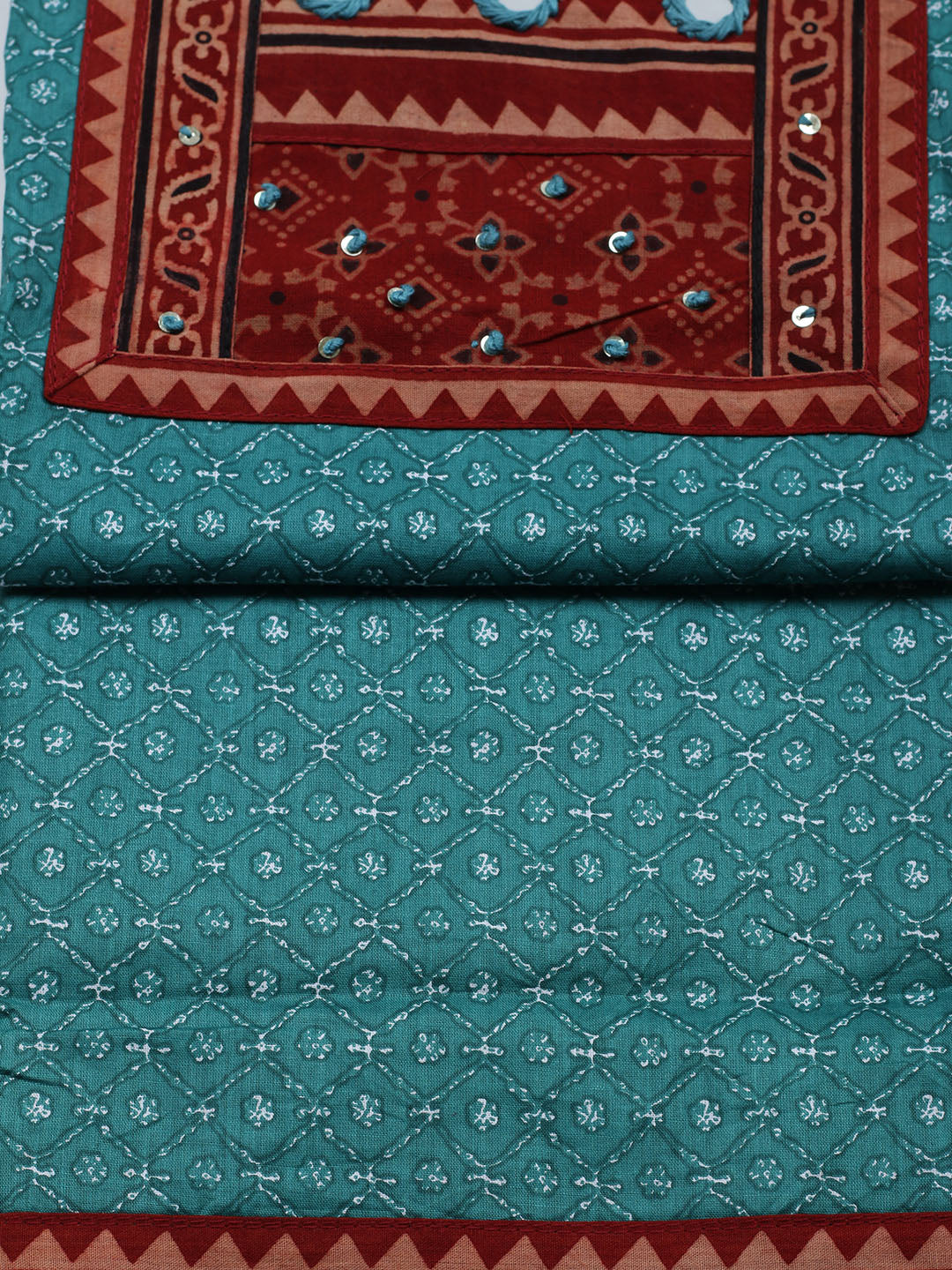Printed Cotton Blend Unstitched Suit With Pant &amp; Dupatta