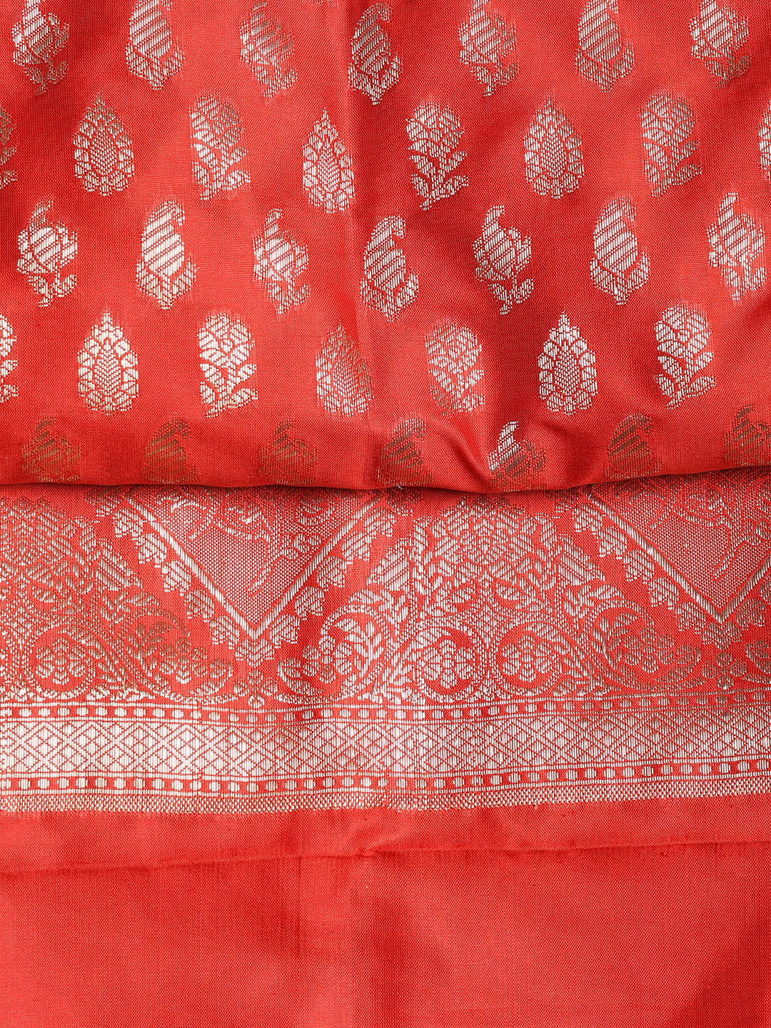 Woven Banarasi Chanderi Unstitched Suit With Dupatta