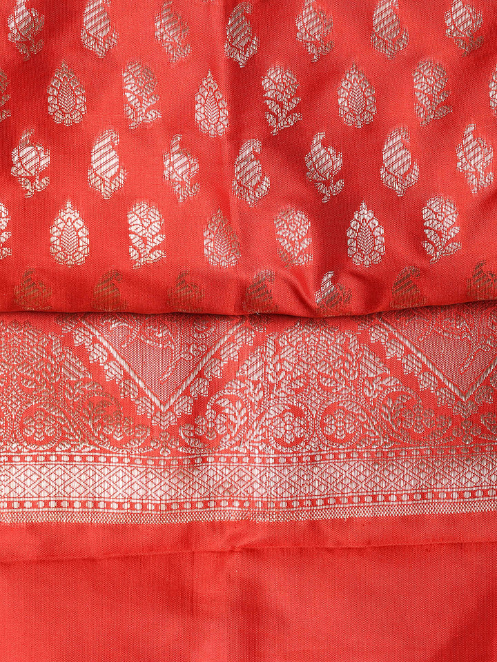 Woven Banarasi Chanderi Unstitched Suit With Dupatta