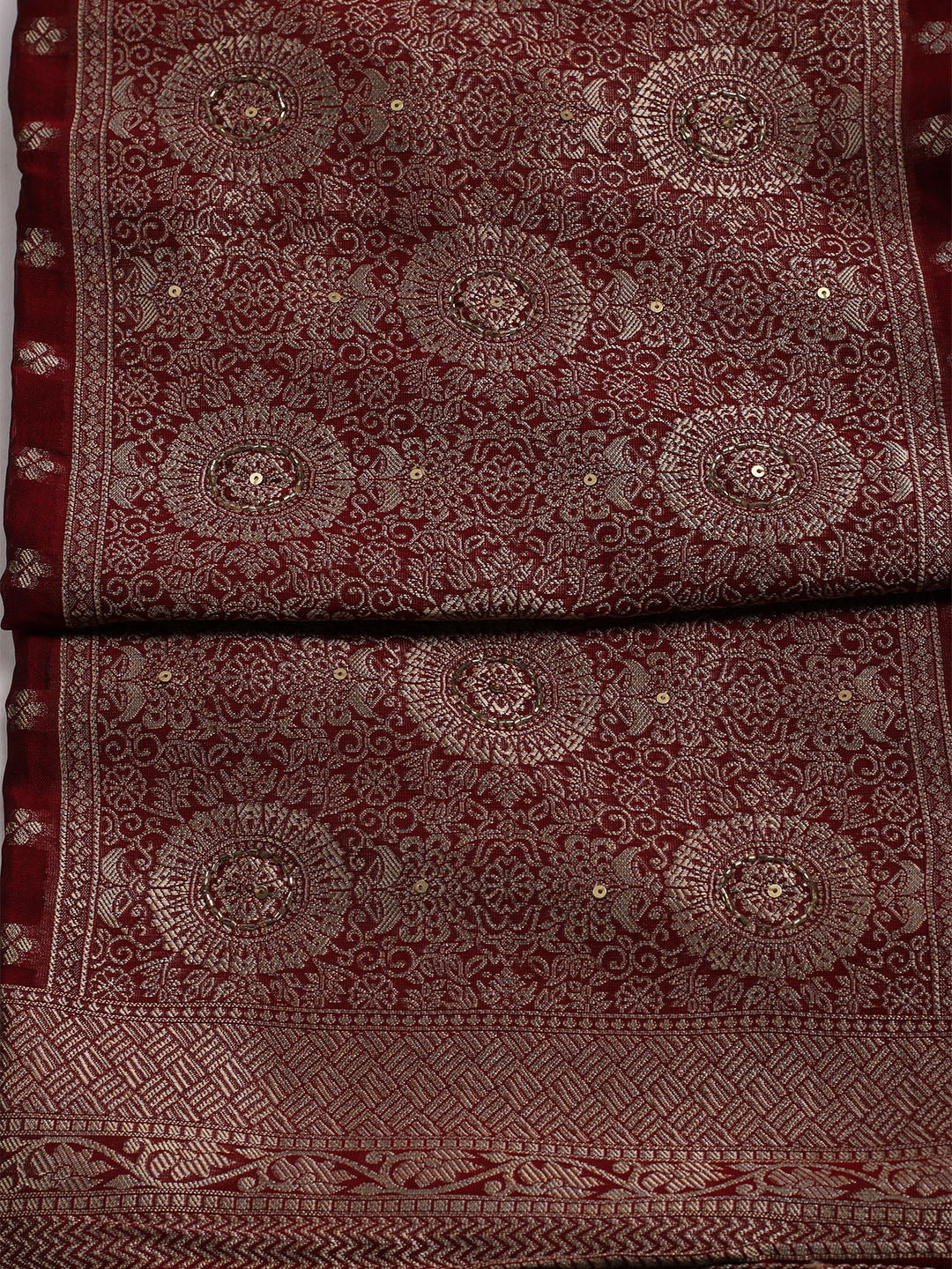 Woven Chanderi Unstitched Suit With Dupatta