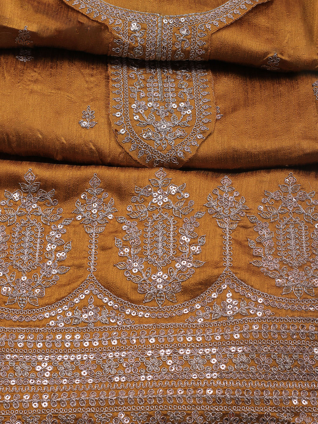 Sequence Art Silk Unstitched Suit Piece With Dupatta