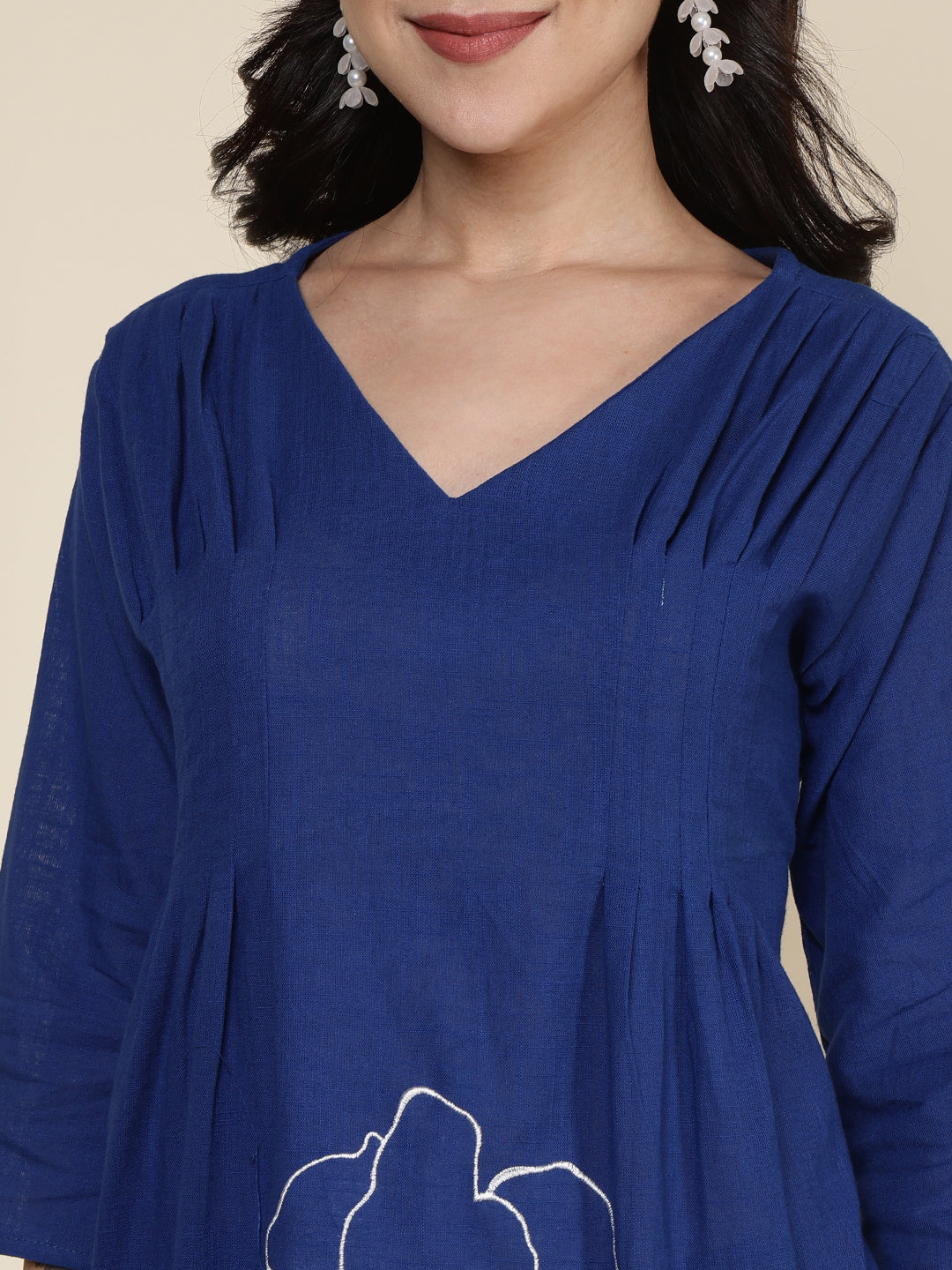 Printed Cotton Blend Kurta With Pants