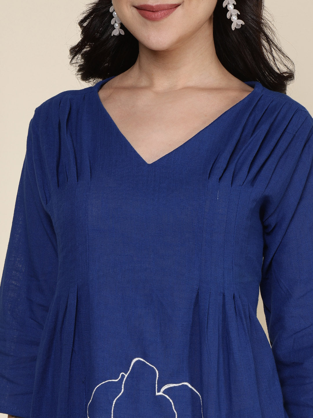 Printed Cotton Blend Kurta With Pants