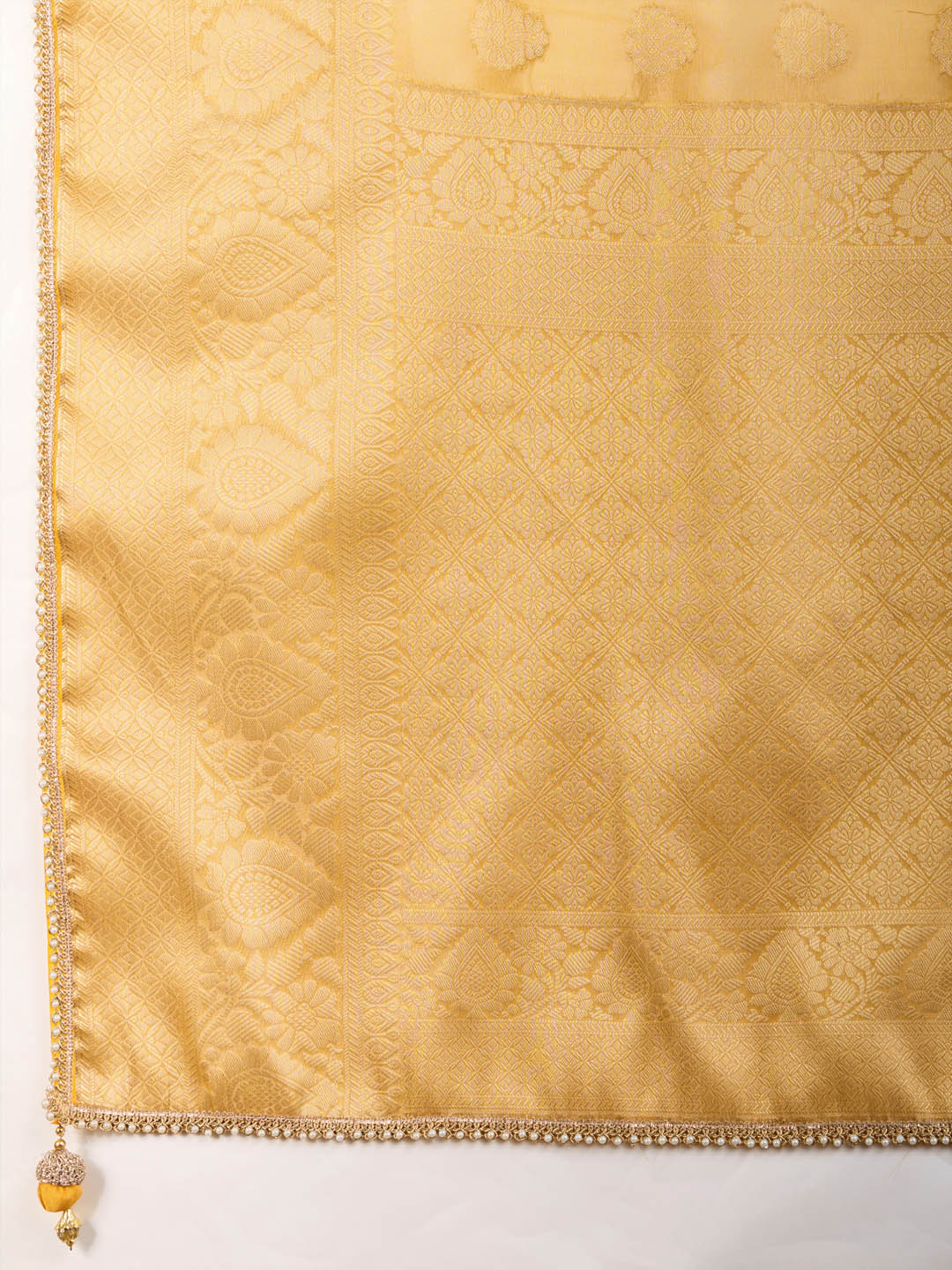Zari Border Booti Woven Art Silk Saree