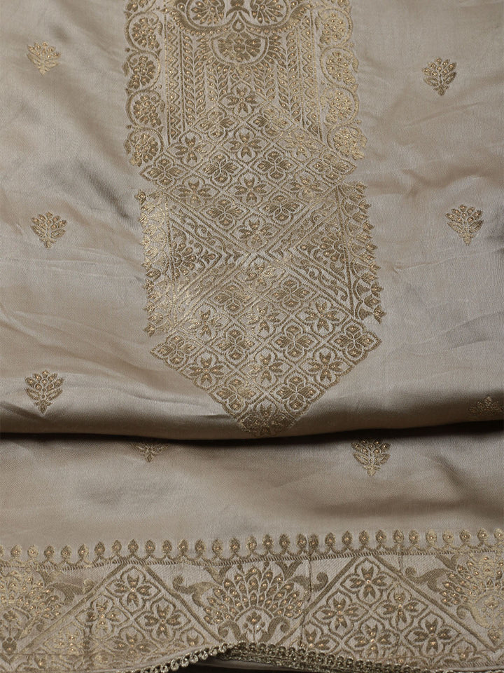 Woven Design Chanderi Unstitched Suit With Dupatta
