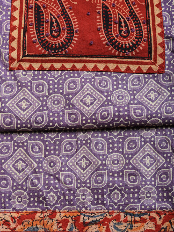 Printed Cotton Blend Unstitched Suit With Pant &amp; Dupatta