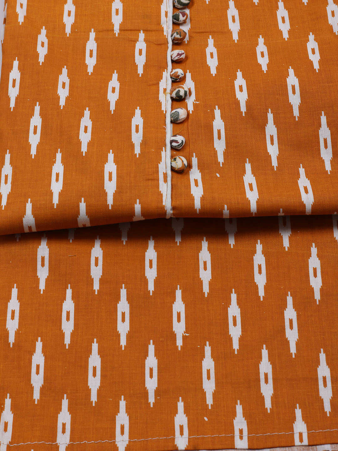 Printed Cotton Blend Unstitched Suit With Dupatta