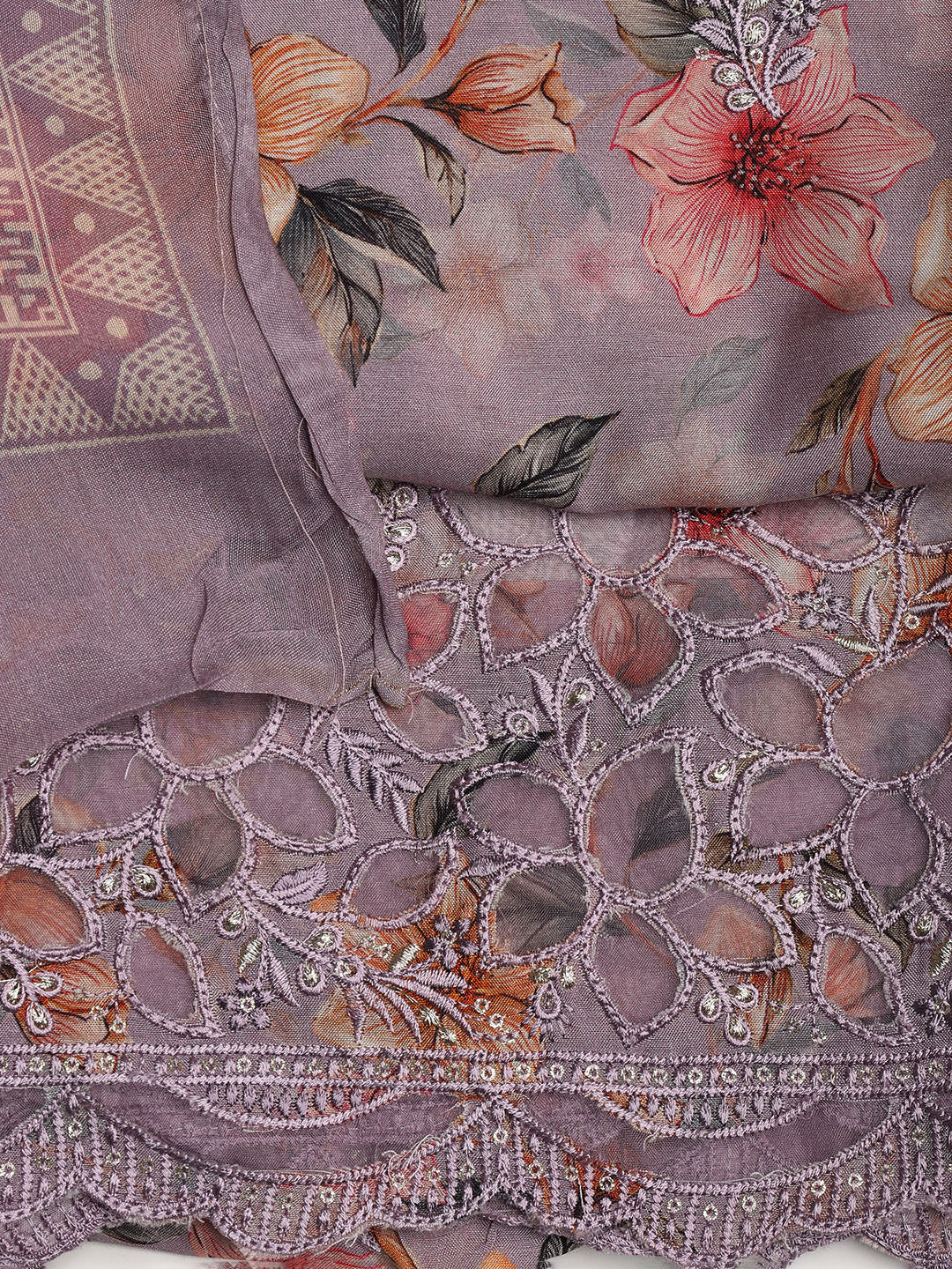 Printed Muslin Unstitched Suit With Dupatta