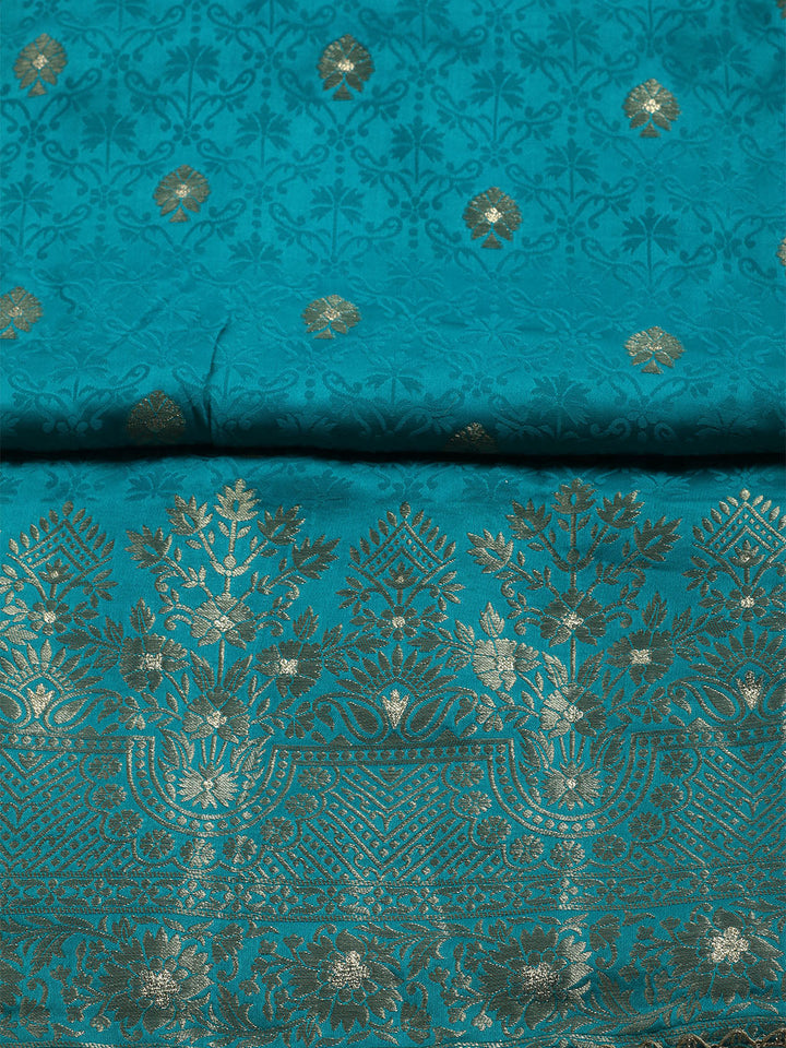 Woven Design Chanderi Unstitched Suit With Dupatta