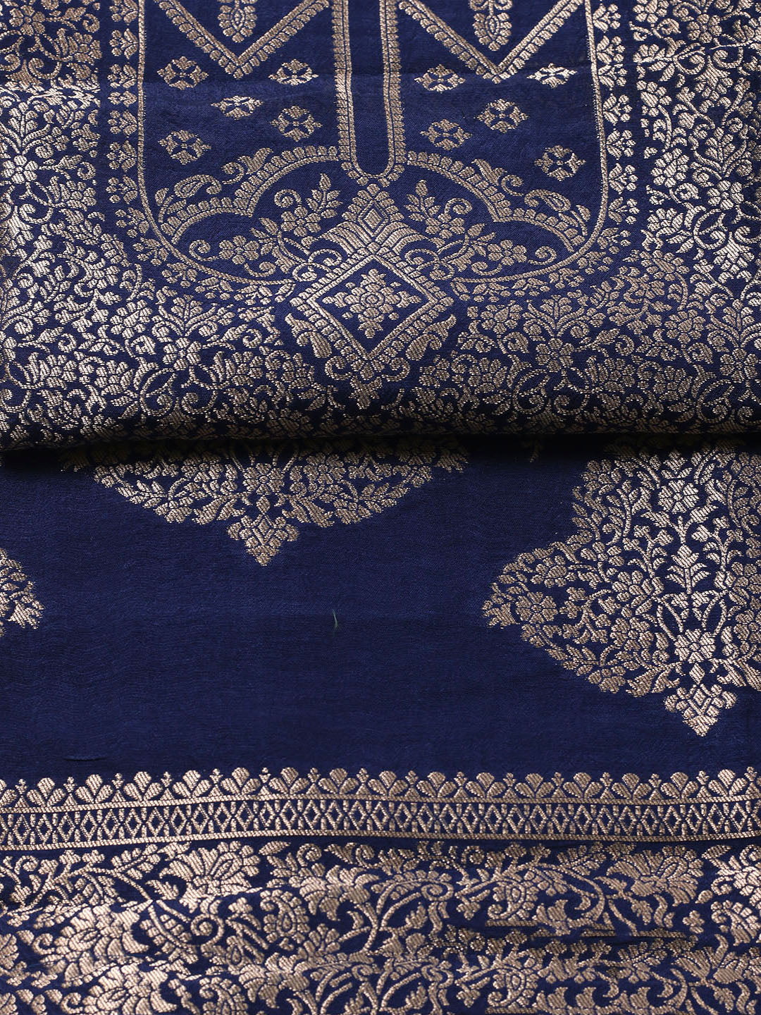 Woven Design Chanderi Unstitched Suit With Pant &amp; Dupatta